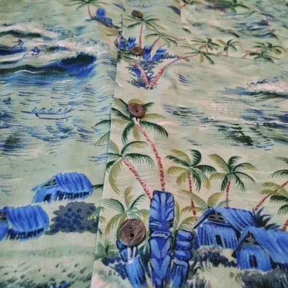ocean currents men's  button down shirt Hawaiian size s palms vacation beach - Picture 8 of 11